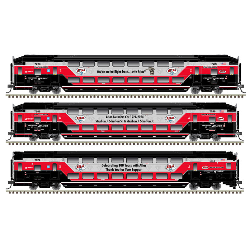 HO SCALE ATLAS 100th ANNIVERSARY Passenger Car 3-Pack